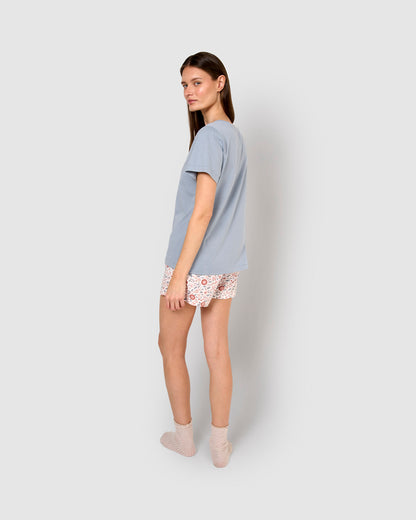 Pijama corto algodón elora índigo