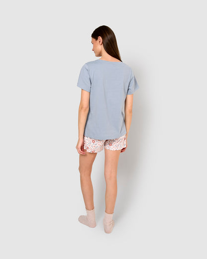 Pijama corto algodón elora índigo