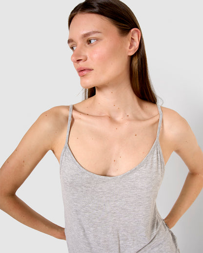 Pijama corto viscosa tirante fino gris