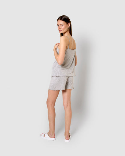 Pijama corto viscosa tirante fino gris