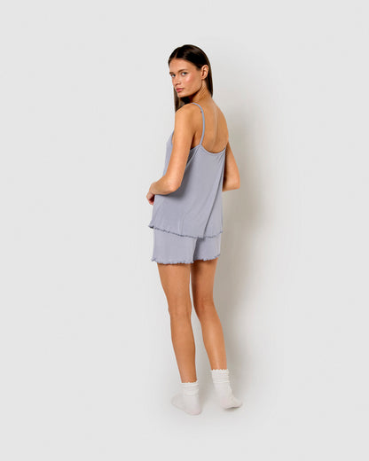 Pijama corto viscosa tirante fino índigo