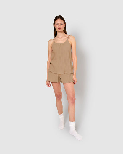 Pijama corto muselina tirante cuerda