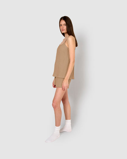 Pijama corto muselina tirante cuerda