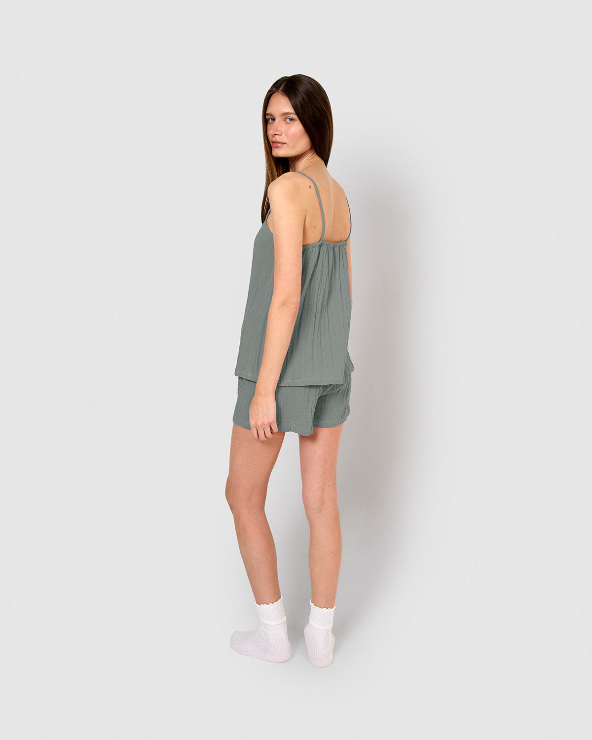 Pijama corto muselina tirante índigo