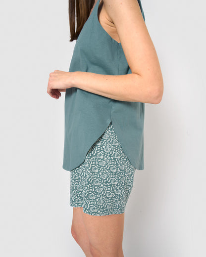 Pijama tirantes algodón diya azul agua