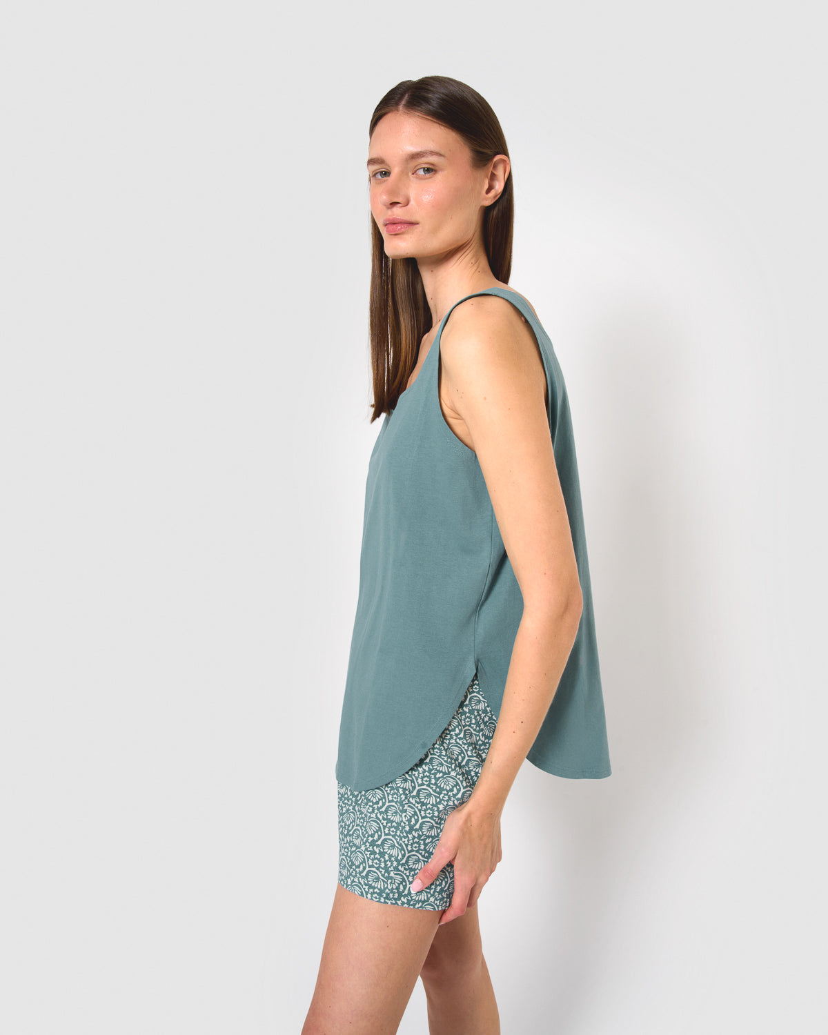 Pijama tirantes algodón diya azul agua