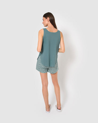 Pijama tirantes algodón diya azul agua