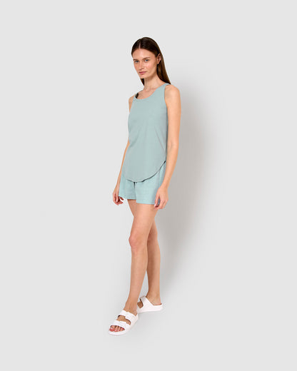 Pijama tirantes algodón roquero azul agua