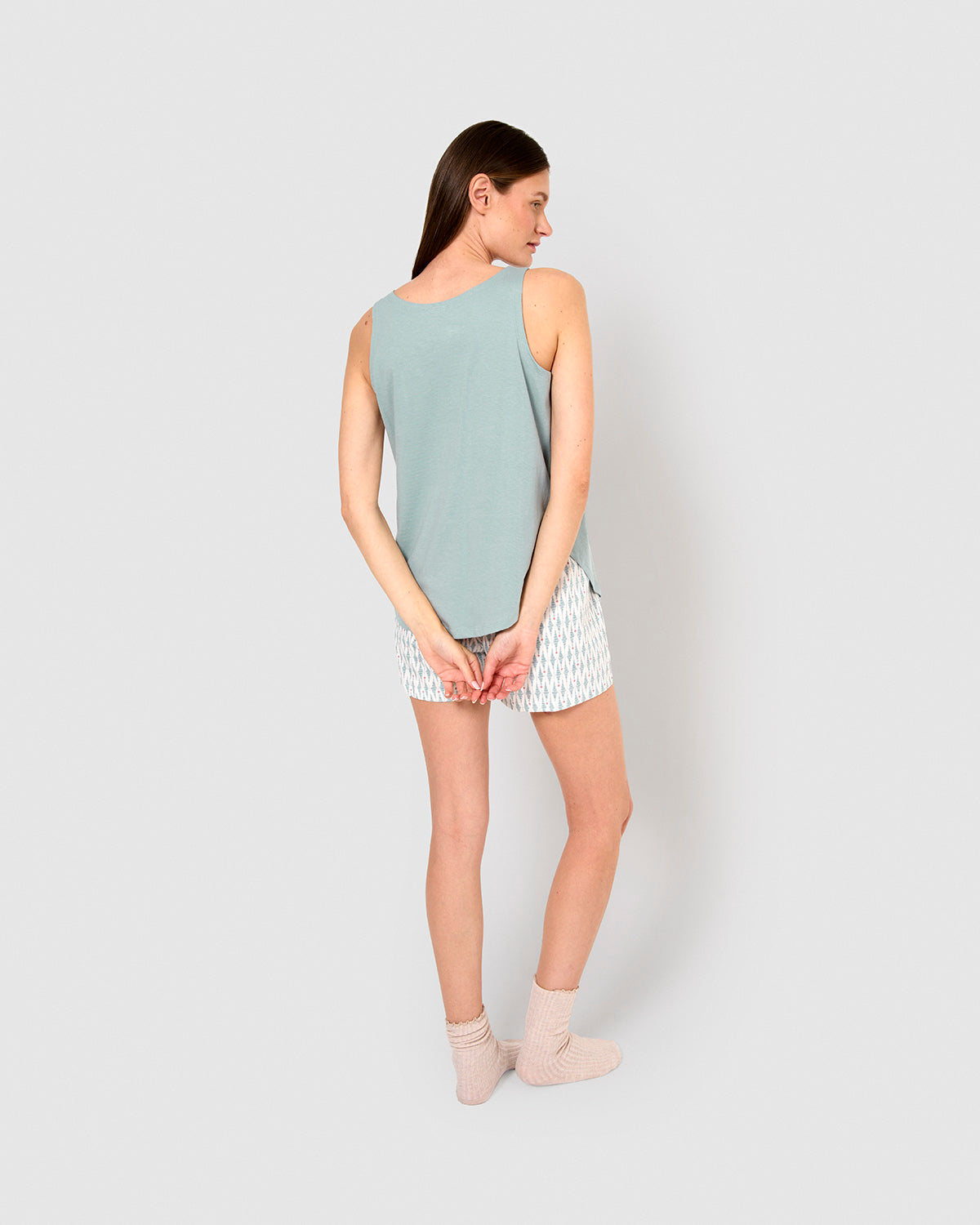 Pijama tirantes algodón noruega azul