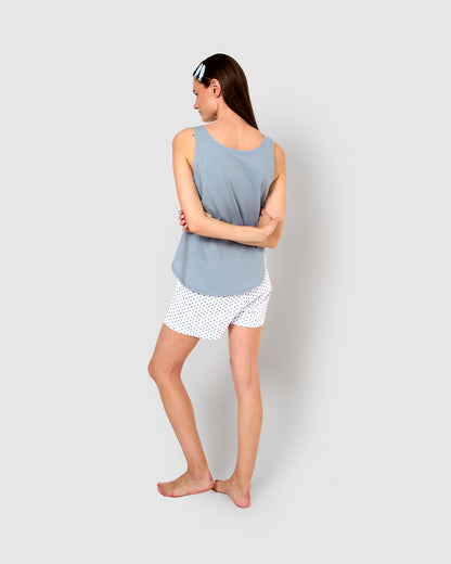 Pijama tirantes algodón verso índigo