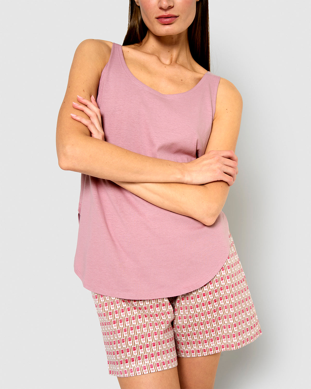 Pijama tirantes algodón tobias malva