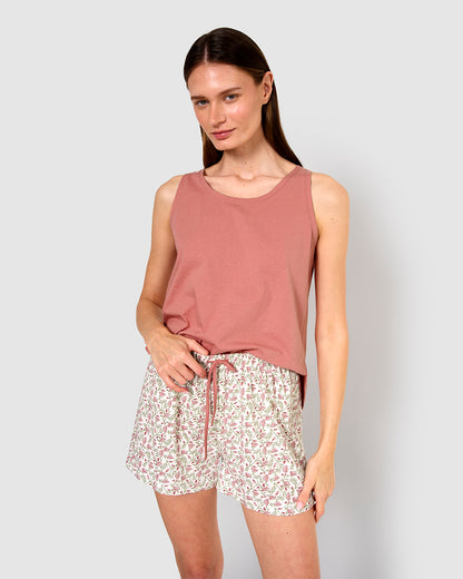 Pijama tirantes algodón merchi rosa