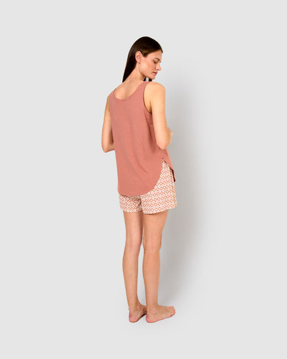 Pijama tirantes algodón tara rosette