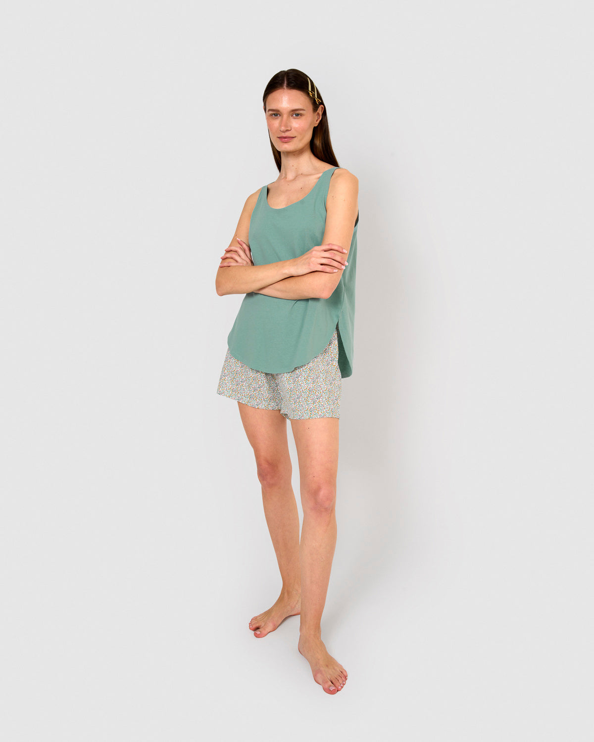 Pijama tirantes algodón clarita verde