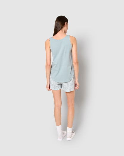 Pijama tirantes algodón mandolia verde azulado