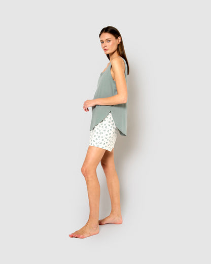 Pijama tirantes algodón juno verde tiffany