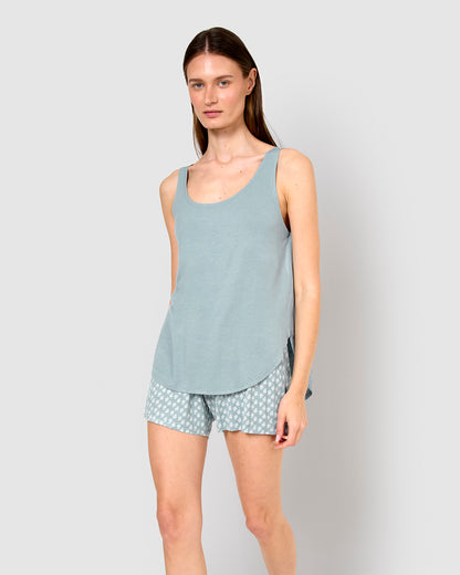 Pijama tirantes viscosa tiara azul