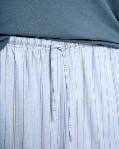Pijama largo algodón raya romanus azul marino