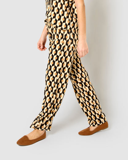 Pantaloni in viscosa beige Santorini
