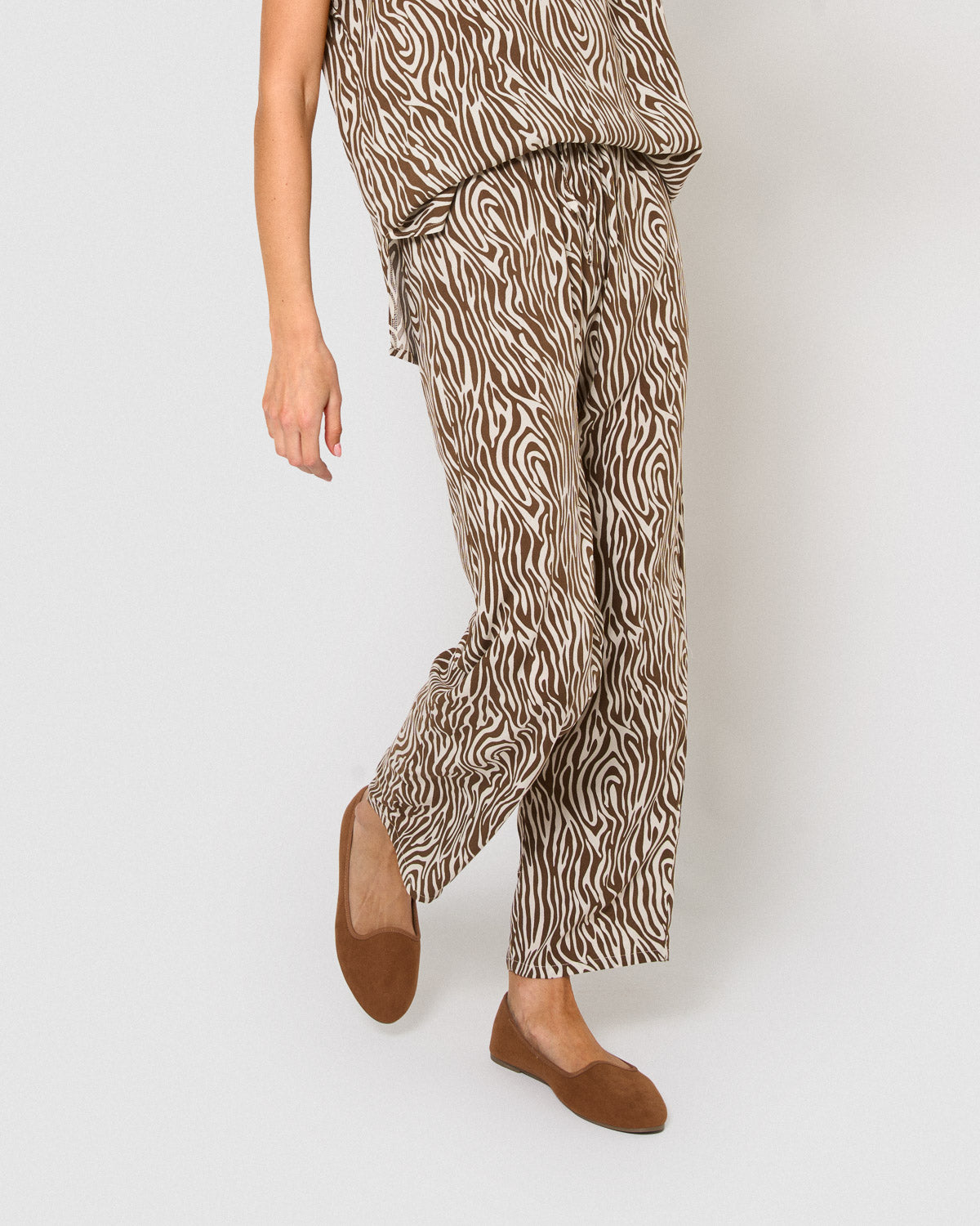 Pantalón viscosa uda marrón
