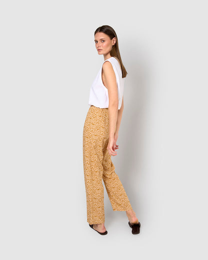 Pantalón viscosa emeral ocre