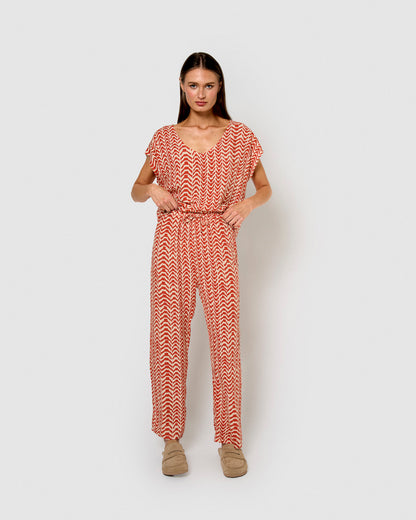 Pantalón viscosa oveta teja