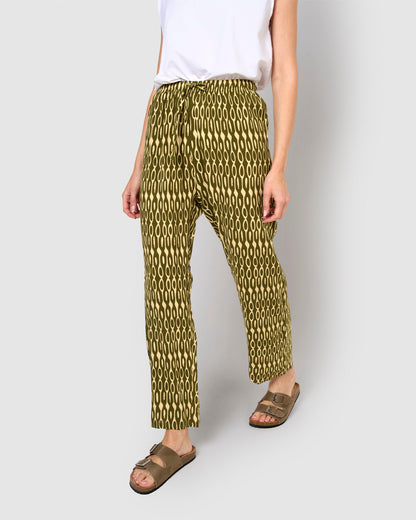 Pantalón viscosa acuario verde cacería