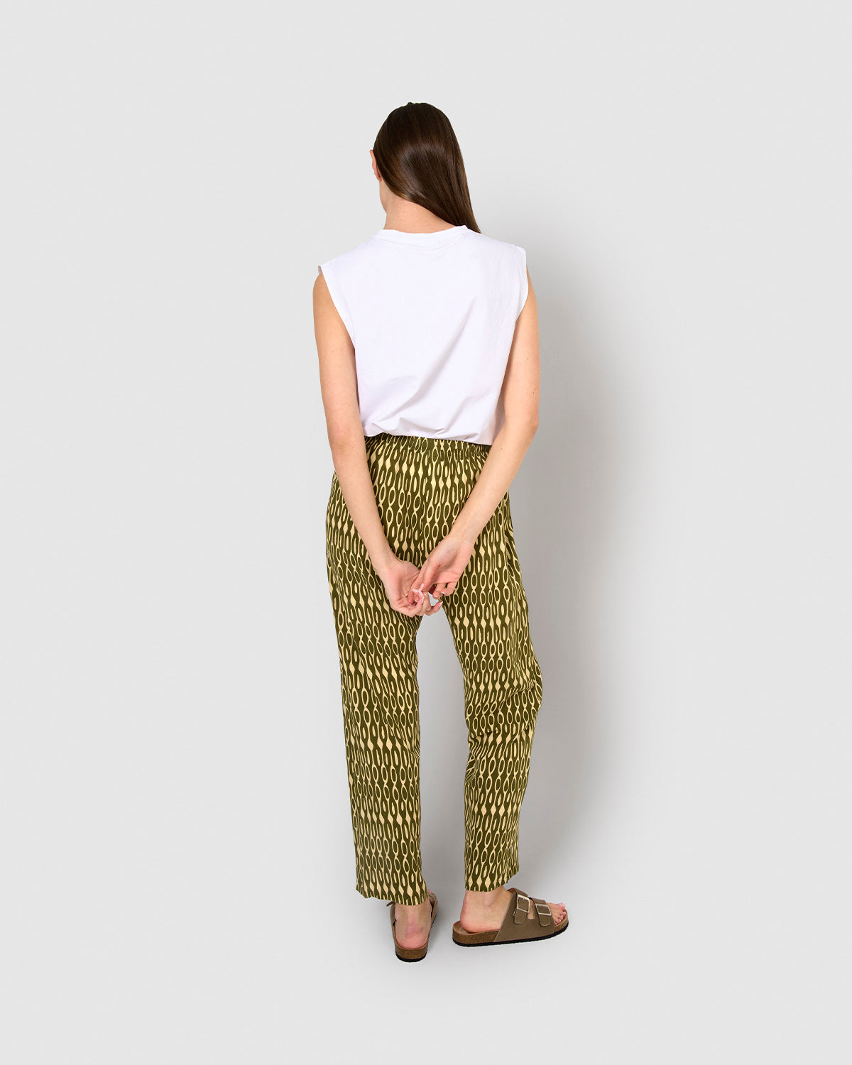 Pantalón viscosa acuario verde cacería
