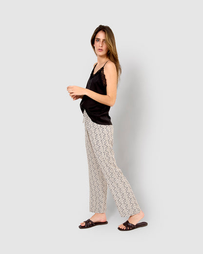 Pantaloni in viscosa nera Monti