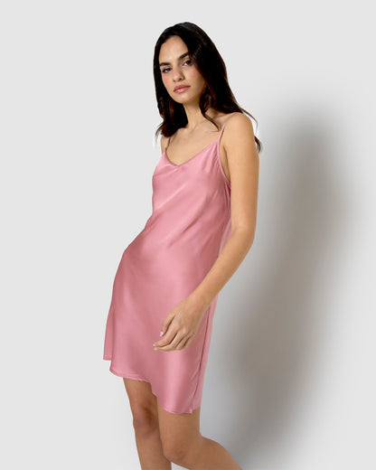 Camisón corto de satén new malva