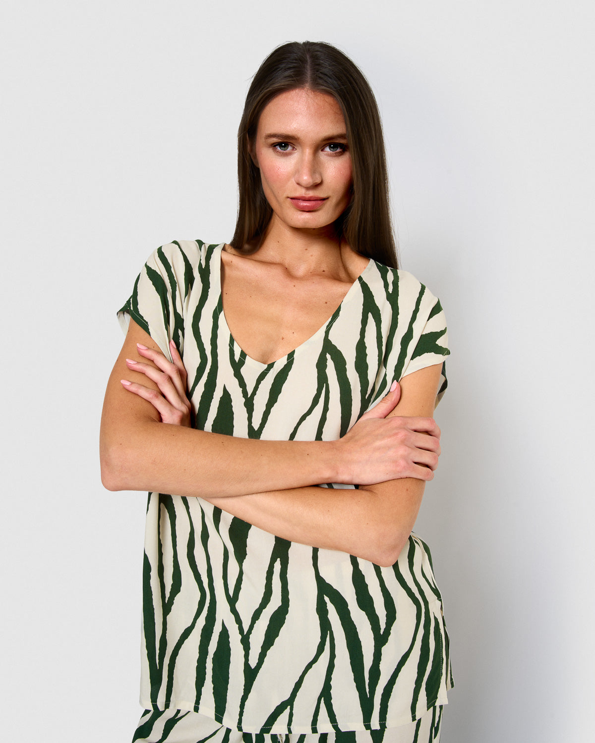 Blusa viscosa knoller verde menta
