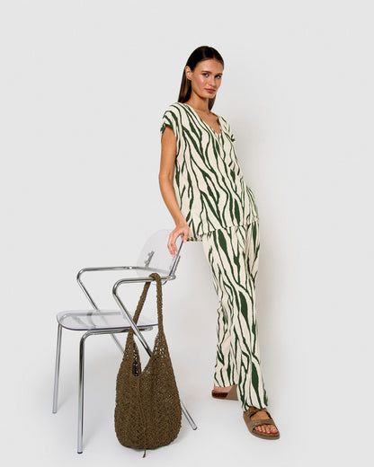 Pantalón viscosa knoller verde menta