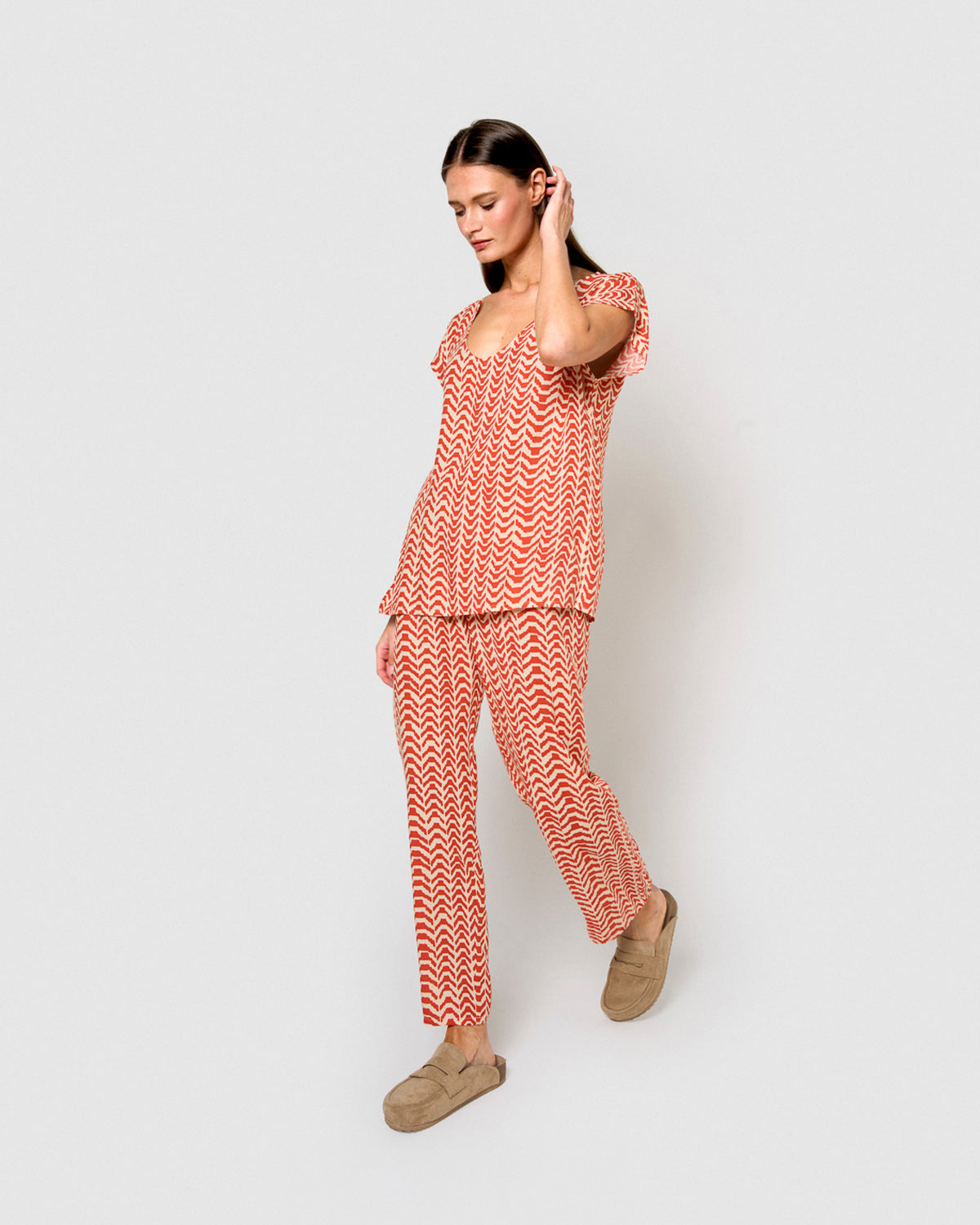 Blusa viscose oveta teja