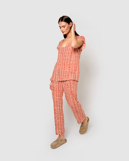 Blusa viscose oveta teja