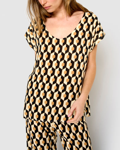 camicetta in viscosa color beige Santorini