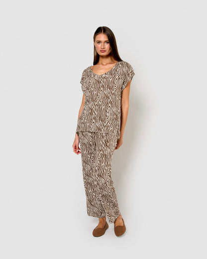 Blusa viscosa uda marrón