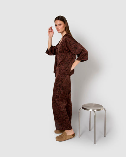 Blusa satén lazos grida teja
