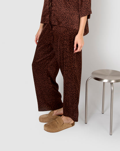Pantalón largo satén grida teja