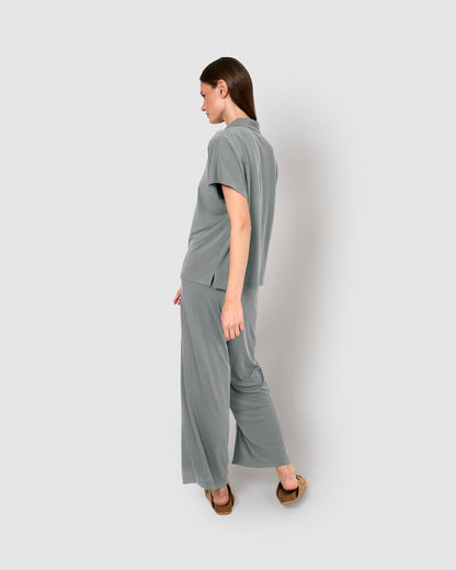 Pantalón crop fluido azul