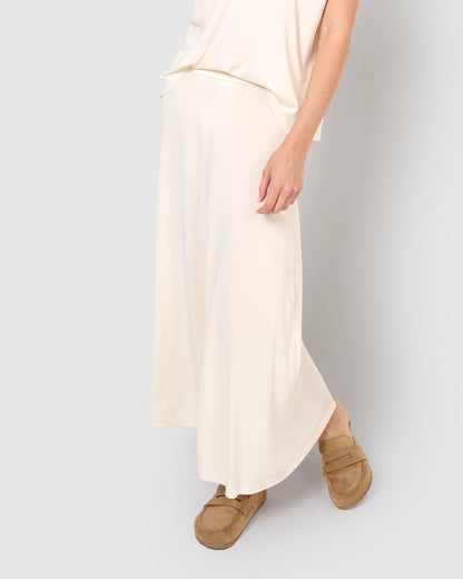Falda midi evasé natural