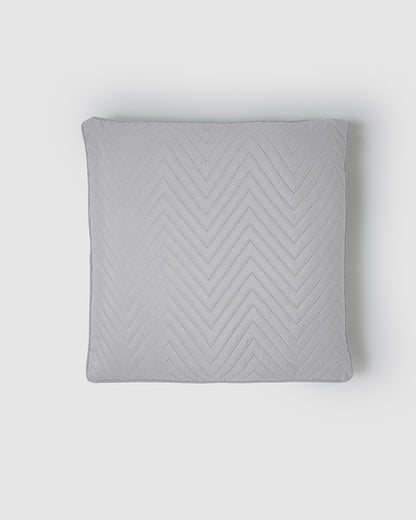 Cojín liso zig-zag gris perla