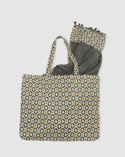 Pack bolso + toalla pareo waterloo azul