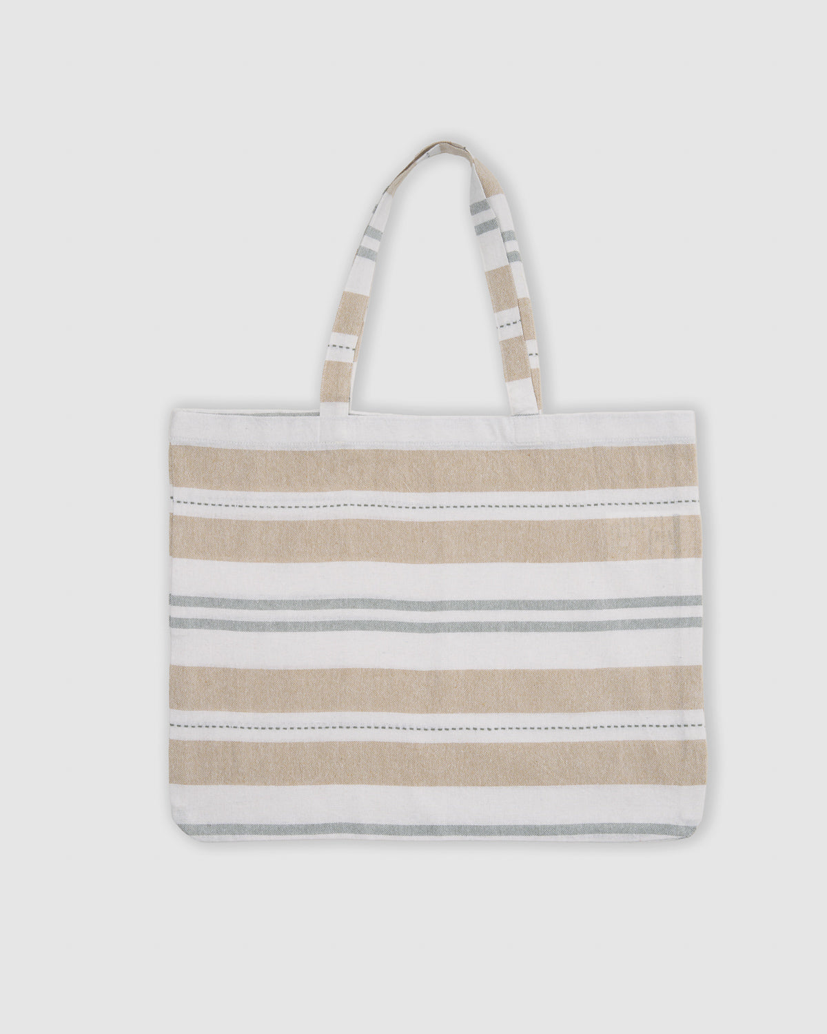 Pack bolso + toalla pareo algodón raya rivara ocre