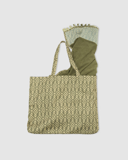 Pack bolso + toalla pareo rubio verde