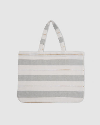 Pack bolso + toalla pareo algodón raya zenia ocre