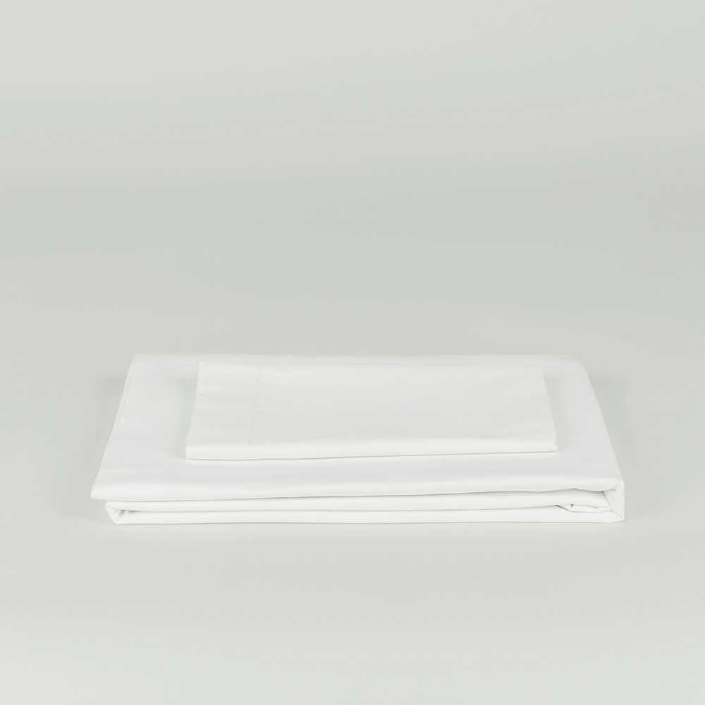Juego de sábanas algodón Percal blanco