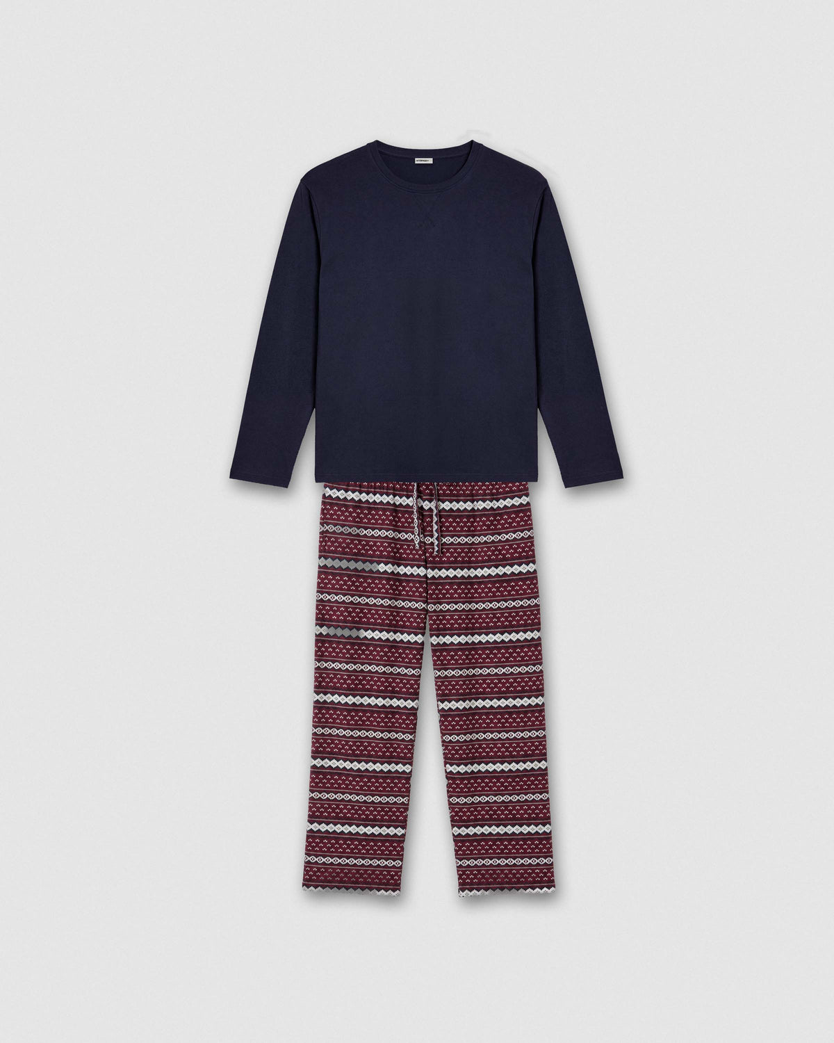 Long cotton pyjamas Cronos navy blue