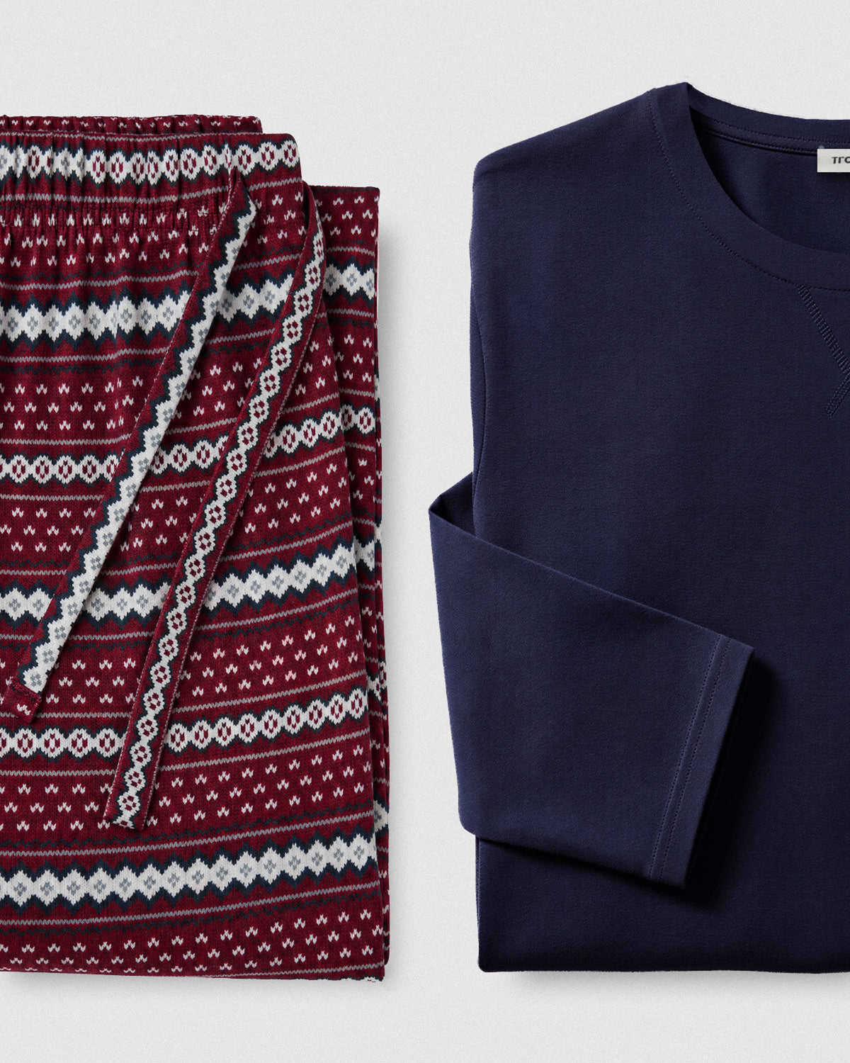 Long cotton pyjamas Cronos navy blue