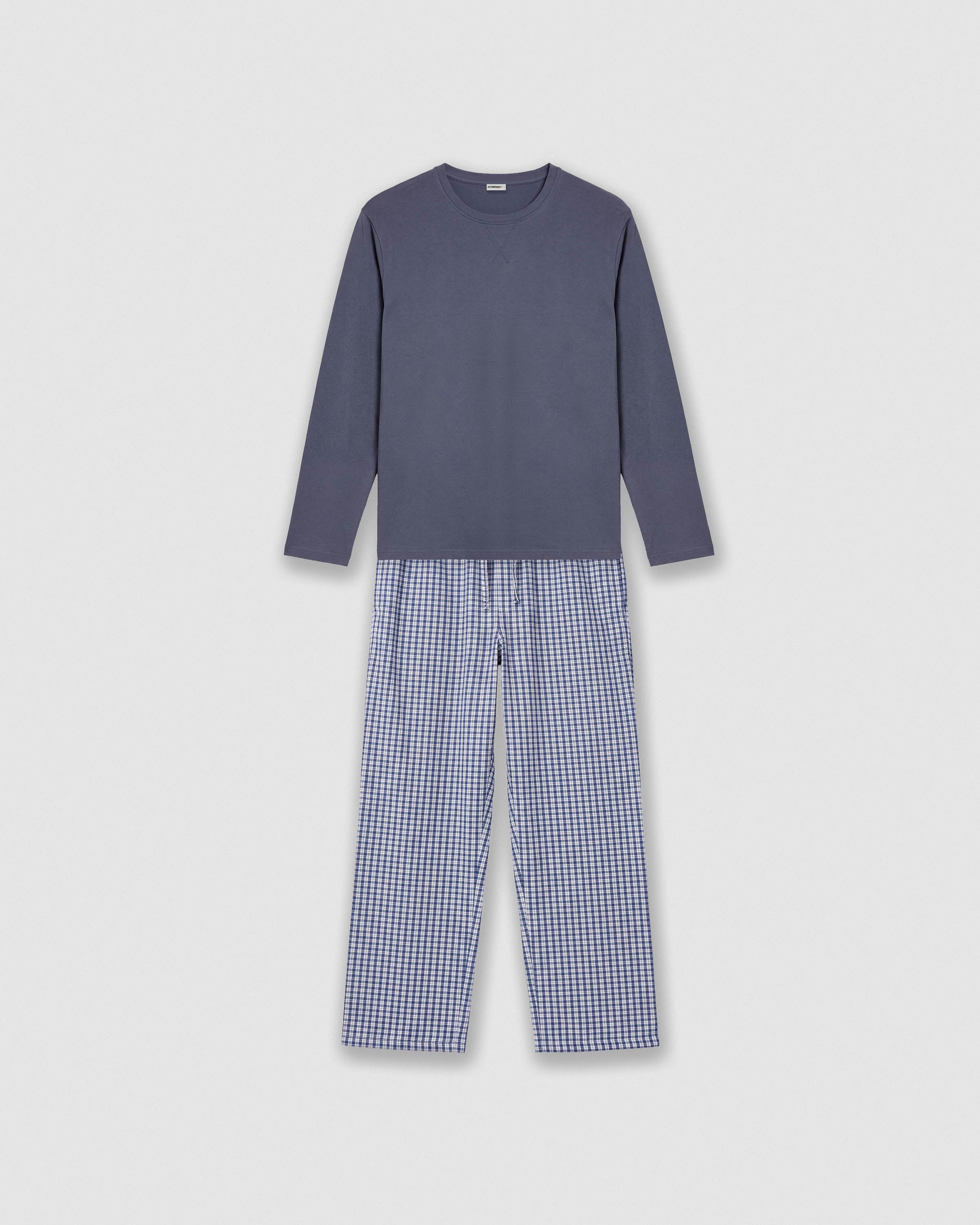 Pijama largo algodón cuadros saúl índigo