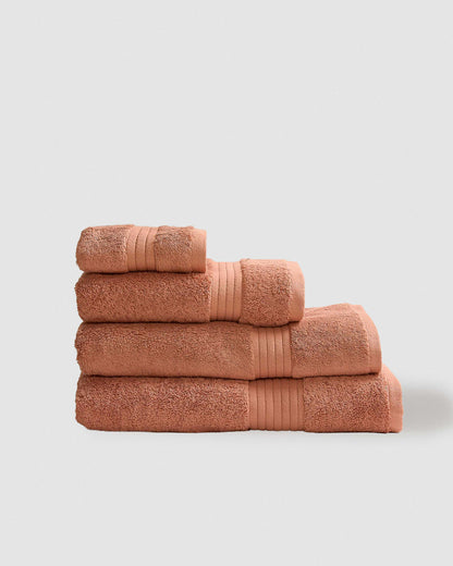 Serviette de bain 700gr bordure rayée caldera